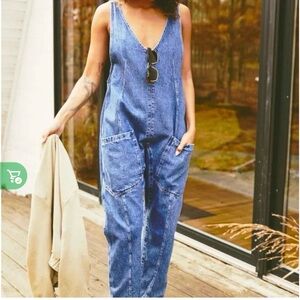 We The Free High Roller Blue Denim Overalls